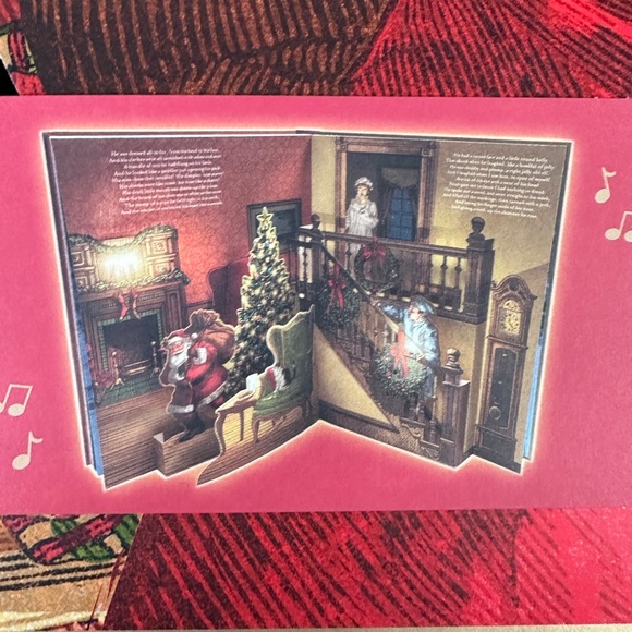 NWT Coated Paper Night Before Christmas Pop-Up Book Novelty/W Sound & Light Huge - Picture 7 of 7